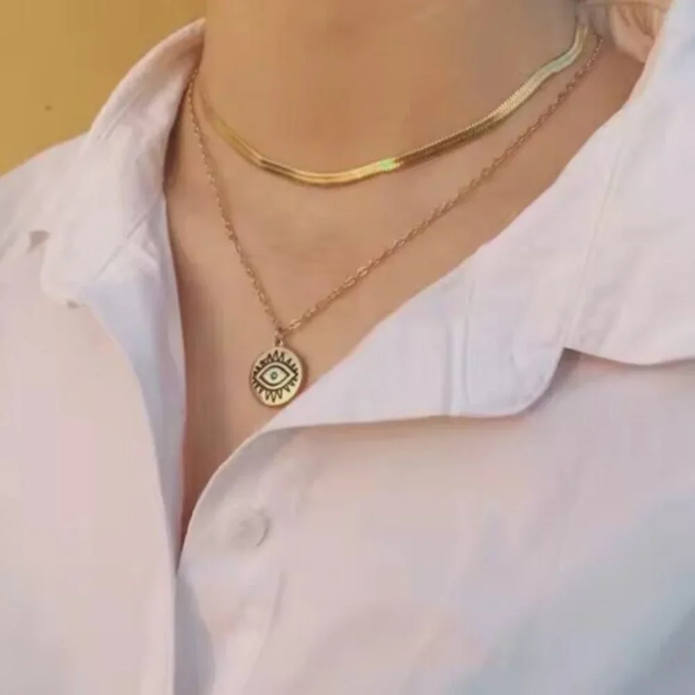 Classic Herringbone Necklace Waterproof Gold Chain Necklace Beautiful Necklace - Picture 10 of 12